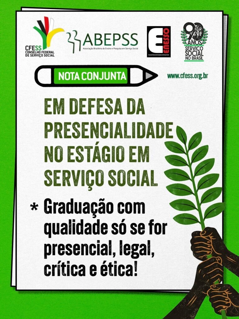 Graduação em Serviço Social com qualidade só se for presencial, legal, crítica e ética!